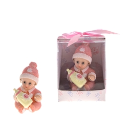 Mega Favors - Baby Wearing Winter Clothes Poly Resin in Designer Box - Pink