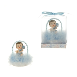 Mega Favors - Baby Sitting Under Arch Poly Resin in Gift Box - Blue