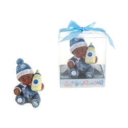 Mega Favors - Ethnic Baby Wearing Winter Clothes Poly Resin in Gift Box - Blue