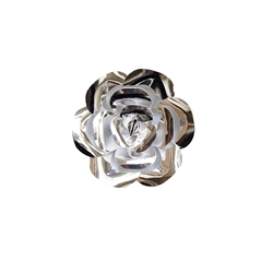 Mega Crafts - 8" Paper Craft Pedal Flower - Metallic Silver