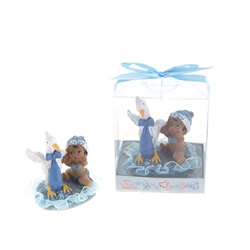 Mega Favors - Ethnic Baby Playing with Stork Poly Resin in Gift Box - Blue