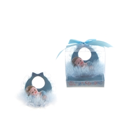 Mega Favors - Baby Laying with Bib in Gift Box - Blue