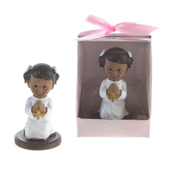 Mega Favors - Ethnic Toddler Praying Poly Resin in a Designer Box - Pink