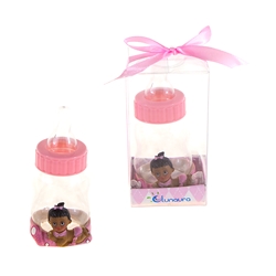 Mega Favors - Ethnic Baby on Baby Bottle Poly Resin in Gift Box - Pink