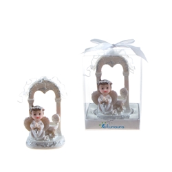 Mega Favors - Baby Angel Praying in White Under Arch in Gift Box - Blue