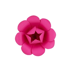 Mega Crafts - 8" Paper Craft Pedal Flower - Fuchsia