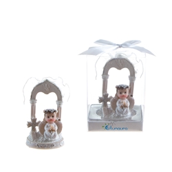 Mega Favors - Baby Angel Praying in White Under Arch in Gift Box - Pink