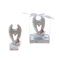 Mega Favors - Baby Laying in White Under Wings in Gift Box - Blue