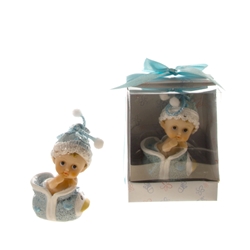 Mega Favors - Baby Sitting inside Purse Poly Resin in Designer Box - Blue