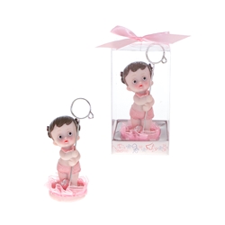 Mega Favors - Baby Card Holder Poly Resin in Gift Box - Pink