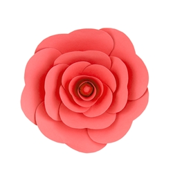 Mega Crafts - 12" Paper Craft Pedal Flower - Coral