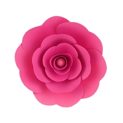 Mega Crafts - 12" Paper Craft Pedal Flower - Fuchsia