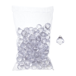 Mega Crafts - 1 Pound Acrylic Decorative Gemstones - Clear