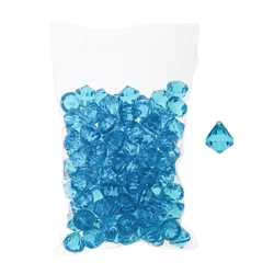 Mega Crafts - 1 Pound Acrylic Decorative Gemstones - Turquoise