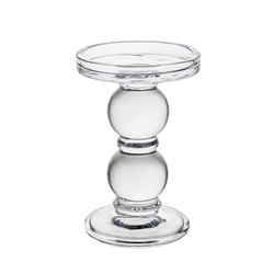 Mega Candles - 6" Pillar Glass Candle Holder - Clear