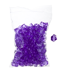 Mega Crafts - 1 Pound Acrylic Decorative Ice Rocks Cube - Purple