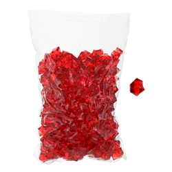 Mega Crafts - 1 Pound Acrylic Decorative Ice Rocks Cube - Red