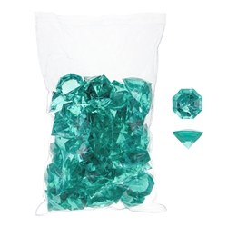 Mega Crafts - 1 Pound Acrylic Decorative Large Diamonds - Aqua