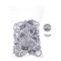 Mega Crafts - 1 Pound Acrylic Decorative Large Diamonds - Clear