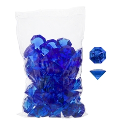 Mega Crafts - 1 Pound Acrylic Decorative Large Diamonds - Dark Blue