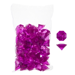 Mega Crafts - 1 Pound Acrylic Decorative Large Diamonds - Fuchsia