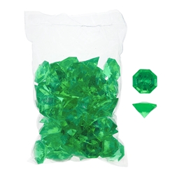 Mega Crafts - 1 Pound Acrylic Decorative Large Diamonds - Green