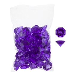 Mega Crafts - 1 Pound Acrylic Decorative Large Diamonds - Purple