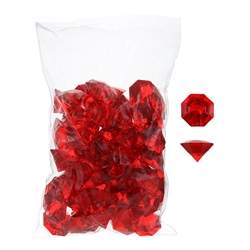 Mega Crafts - 1 Pound Acrylic Decorative Large Diamonds - Red