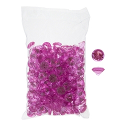 Mega Crafts - 1 Pound Acrylic Decorative Small Diamonds - Fuchsia