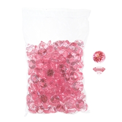 Mega Crafts - 1 Pound Acrylic Decorative Small Diamonds - Pink