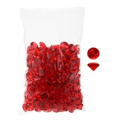 Mega Crafts - 1 Pound Acrylic Decorative Small Diamonds - Red