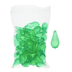 Mega Crafts - 1 Pound Acrylic Decorative Ice Rocks Teardrop - Light Green