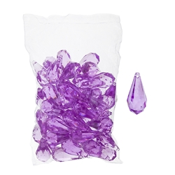 Mega Crafts - 1 Pound Acrylic Decorative Ice Rocks Teardrop - Lavender