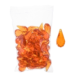 Mega Crafts - 1 Pound Acrylic Decorative Ice Rocks Teardrop - Orange