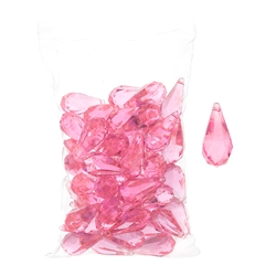 Mega Crafts - 1 Pound Acrylic Decorative Ice Rocks Teardrop - Pink