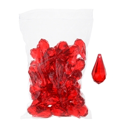 Mega Crafts - 1 Pound Acrylic Decorative Ice Rocks Teardrop - Red