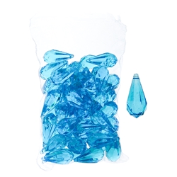 Mega Crafts - 1 Pound Acrylic Decorative Ice Rocks Teardrop - Turquoise