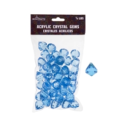 Mega Crafts - 1/2 Pound Acrylic Decorative Gemstones - Blue