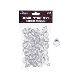Mega Crafts - 1/2 Pound Acrylic Decorative Gemstones - Clear