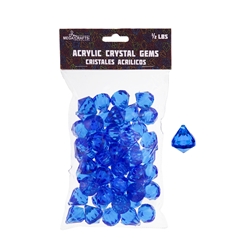 Mega Crafts - 1/2 Pound Acrylic Decorative Gemstones - Dark Blue