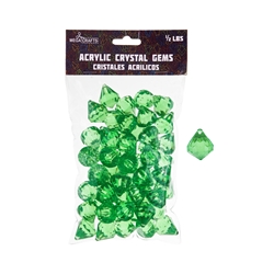 Mega Crafts - 1/2 Pound Acrylic Decorative Gemstones - Green