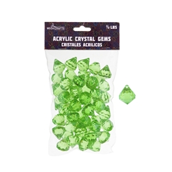 Mega Crafts - 1/2 Pound Acrylic Decorative Gemstones - Light Green