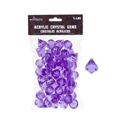 Mega Crafts - 1/2 Pound Acrylic Decorative Gemstones - Lavender