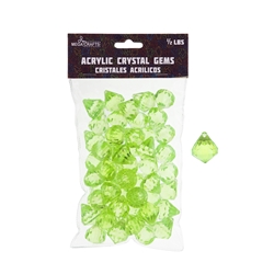 Mega Crafts - 1/2 Pound Acrylic Decorative Gemstones - Light Yellow