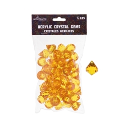 Mega Crafts - 1/2 Pound Acrylic Decorative Gemstones - Orange