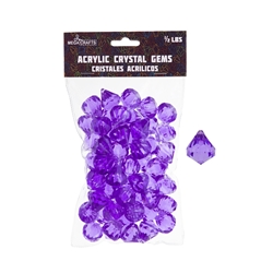 Mega Crafts - 1/2 Pound Acrylic Decorative Gemstones - Purple