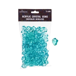 Mega Crafts - 1/2 Pound Acrylic Decorative Ice Rocks Cube - Aqua