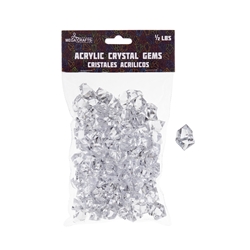 Mega Crafts - 1/2 Pound Acrylic Decorative Ice Rocks Cube - Clear