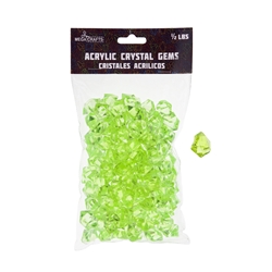 Mega Crafts - 1/2 Pound Acrylic Decorative Ice Rocks Cube - Light Yellow