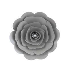 Mega Crafts - 12" Paper Craft Pedal Flower - Silver